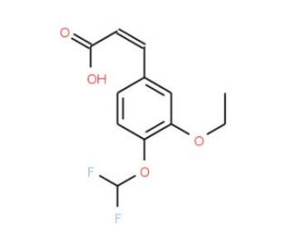 (2E)-3-[4-(difluoromethoxy)-3-ethoxyphenyl]acrylic acid - chemical structure image