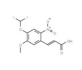 (2E)-3-[4-(difluoromethoxy)-5-methoxy-2-nitrophenyl]acrylic acid - chemical structure image