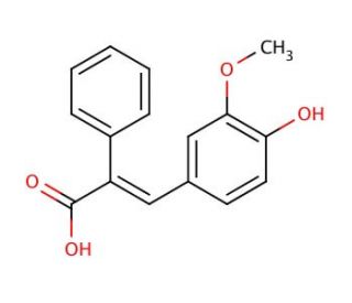 (2E)-3-(4-hydroxy-3-methoxyphenyl)-2-phenylacrylic acid - chemical structure image