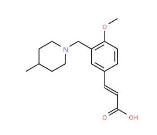 (2E)-3-{4-Methoxy-3-[(4-methylpiperidin-1-yl)-methyl]phenyl}acrylic acid - chemical structure image