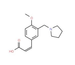 (2E)-3-[4-Methoxy-3-(pyrrolidin-1-ylmethyl)phenyl]acrylic acid - chemical structure image