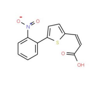(2E)-3-[5-(2-nitrophenyl)thien-2-yl]acrylic acid - chemical structure image