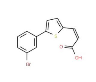 (2E)-3-[5-(3-bromophenyl)thien-2-yl]acrylic acid - chemical structure image