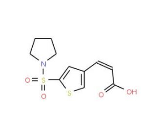 (2E)-3-[5-(pyrrolidine-1-sulfonyl)thiophen-3-yl]prop-2-enoic acid - chemical structure image