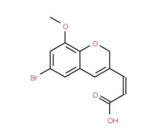 (2E)-3-(6-bromo-8-methoxy-2H-chromen-3-yl)acrylic acid - chemical structure image