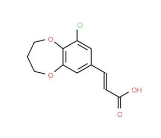 (2E)-3-(9-chloro-3,4-dihydro-2H-1,5-benzodioxepin-7-yl)acrylic acid - chemical structure image