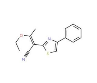 (2E)-3-ethoxy-2-(4-phenyl-1,3-thiazol-2-yl)but-2-enenitrile - chemical structure image