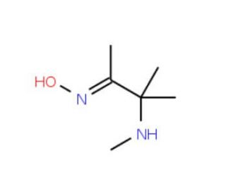 (2E)-3-Methyl-3-(methylamino)butan-2-one oxime (CAS 90713-76-1) - chemical structure image