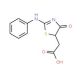 [(2E)-4-oxo-2-(phenylimino)-1,3-thiazolidin-5-yl]acetic acid (CAS 67309-49-3) - chemical structure image