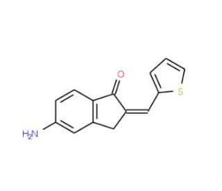 (2E)-5-amino-2-(thiophen-2-ylmethylidene)-2,3-dihydro-1H-inden-1-one - chemical structure image