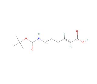 (2E)-6-[[(1,1-Dimethylethoxy)carbonyl]amino]-2-hexenoic acid (CAS 145119-17-1) - chemical structure image