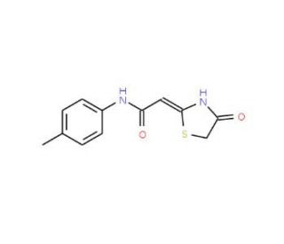 (2E)-N-(4-methylphenyl)-2-(4-oxo-1,3-thiazolidin-2-ylidene)acetamide - chemical structure image