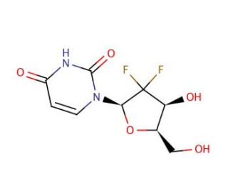 2&prime;,2&prime;-Difluoro-2&prime;-deoxyuridine (CAS 114248-23-6) - chemical structure image