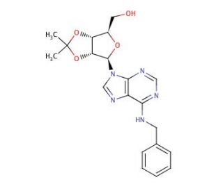 2&prime;,3&prime;-O-(1-Methylethylidene)-N-(phenylmethyl)adenosine (CAS 78188-38-2) - chemical structure image