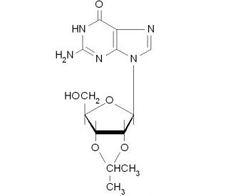 2&prime;,3&prime;-O-Isopropylideneguanosine (CAS 362-76-5) - chemical structure image