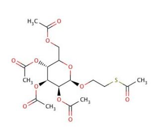 2&prime;-(Acetylthio)ethyl 2,3,4,6-Tetra-O-acetyl-&beta;-D-glucopyranoside (CAS 34044-34-3) - chemical structure image