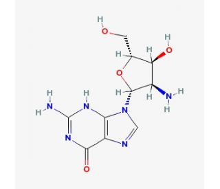 2&prime;-Amino-2&prime;-deoxyguanosine (CAS 60966-26-9) - chemical structure image