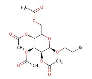 2′-Bromoethyl 2,3,4,6-Tetra-O-acetyl-β-D-glucopyranoside (CAS 16977-78-9) - chemical structure image