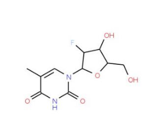 2&prime;-Deoxy-2&prime;-fluorothymidine (CAS 122799-38-6) - chemical structure image