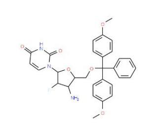 2&prime;-Deoxy-5&prime;-O-DMT-2&prime;-fluorocytidine (CAS 177086-37-2) - chemical structure image