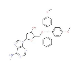 2&prime;-Deoxy-5&prime;-O-DMT-N6-methyladenosine (CAS 98056-69-0) - chemical structure image