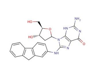 2&prime;-Deoxy-8-(9H-fluoren-2-ylamino)-guanosine (CAS 73051-69-1) - chemical structure image