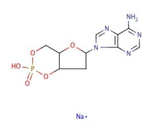 2′-Deoxyadenosine 3′:5′-cyclic monophosphate sodium salt (CAS 93839-95-3) - chemical structure image