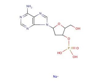 2′-Deoxyadenosine 3′-monophosphate sodium salt (CAS 102832-10-0) - chemical structure image