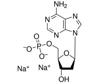 2′-Deoxyadenosine 5′-monophosphate sodium salt (CAS 2922-74-9) - chemical structure image
