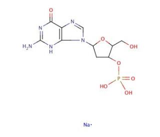 2&prime;-Deoxyguanosine 3&prime;-monophosphate sodium salt (CAS 102814-03-9) - chemical structure image