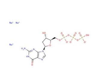 2&prime;-Deoxyguanosine 5&prime;-triphosphate sodium salt (CAS 18423-40-0) - chemical structure image