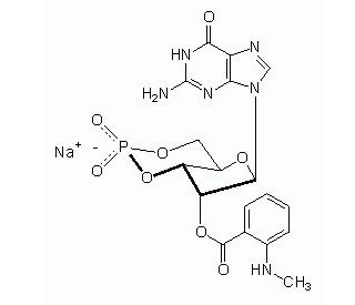 2&prime;-O-(N&prime;-Methylanthraniloyl)guanosine-3&prime;,5&prime;-cyclic monophosphate sodium salt (CAS 83707-15-7) - chemical structure image