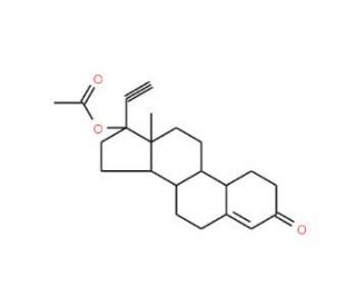 (2R,14R,15R)-14-ethynyl-15-methyl-5-oxotetracyclo[8.7.0.0{2,7}.0{11,15}]heptadec-6-en-14-yl acetate - chemical structure imag