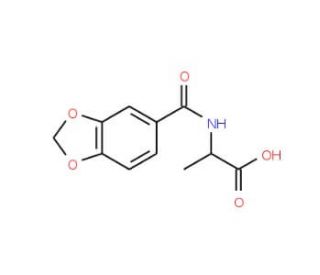 (2R)-2-[(1,3-benzodioxol-5-ylcarbonyl)amino]propanoic acid - chemical structure image