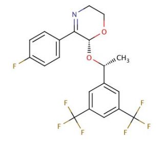 (2R)-2-[(1R)-1-[3,5-Bis(trifluoromethyl)phenyl]ethoxy]-3-(4-fluorophenyl)-5,6-dihydro-2H-1,4-oxazine - chemical structure ima