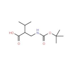 (2R)-2-{[(tert-Butoxycarbonyl)amino]methyl}-3-methylbutanoic acid (CAS 191664-14-9) - chemical structure image