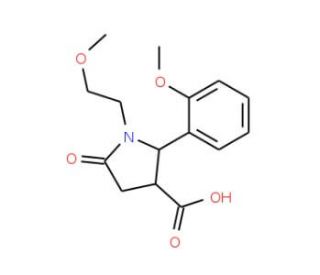 (2R,3R)-1-(2-Methoxy-ethyl)-2-(2-methoxy-phenyl)-5-oxo-pyrrolidine-3-carboxylic acid - chemical structure image