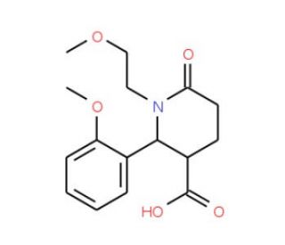 (2R,3R)-1-(2-Methoxy-ethyl)-2-(2-methoxy-phenyl)-6-oxo-piperidine-3-carboxylic acid - chemical structure image
