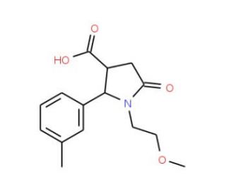 (2R,3R)-1-(2-Methoxy-ethyl)-5-oxo-2-m-tolyl-pyrrolidine-3-carboxylic acid - chemical structure image