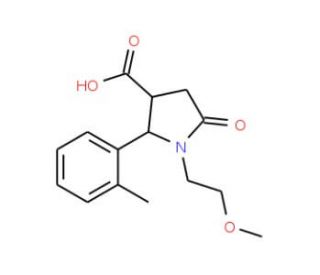 (2R,3R)-1-(2-Methoxy-ethyl)-5-oxo-2-o-tolyl-pyrrolidine-3-carboxylic acid - chemical structure image