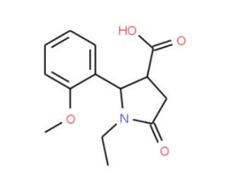 (2R,3R)-1-Ethyl-2-(2-methoxy-phenyl)-5-oxo-pyrrolidine-3-carboxylic acid - chemical structure image