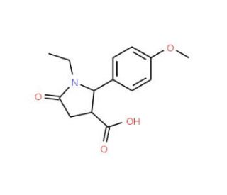 (2R,3R)-1-Ethyl-2-(4-methoxy-phenyl)-5-oxo-pyrrolidine-3-carboxylic acid - chemical structure image