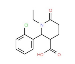 (2R,3R)-2-(2-Chloro-phenyl)-1-ethyl-6-oxo-piperidine-3-carboxylic acid - chemical structure image