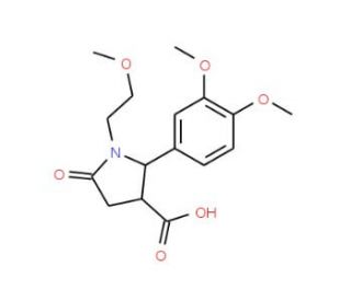 (2R,3R)-2-(3,4-Dimethoxy-phenyl)-1-(2-methoxy-ethyl)-5-oxo-pyrrolidine-3-carboxylic acid - chemical structure image