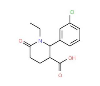 (2R,3R)-2-(3-Chloro-phenyl)-1-ethyl-6-oxo-piperidine-3-carboxylic acid - chemical structure image