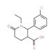 (2R,3R)-2-(3-Chloro-phenyl)-1-ethyl-6-oxo-piperidine-3-carboxylic acid - chemical structure image