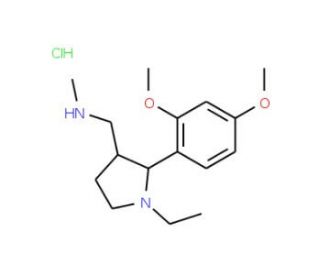 [(2R,3S)-2-(2,4-Dimethoxy-phenyl)-1-ethyl-pyrrolidin-3-ylmethyl]-methyl-amine hydrochloride - chemical structure image