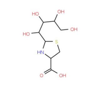(2R,4R)-2-[D-Xylo-tetrahydroxybut-1-yl]-1,3-thiazolidine-4-carboxylic acid (CAS 110270-19-4) - chemical structure image