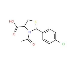 (2R,4R)-3-acetyl-2-(4-chlorophenyl)-1,3-thiazolidine-4-carboxylic acid - chemical structure image