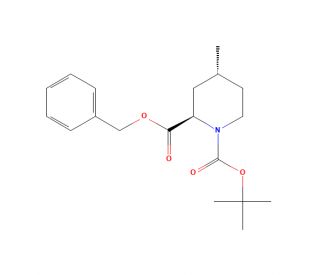 (2R,4R)-rel-N-tert-Butyloxycarbonyl-4-methyl-2-piperidinecarboxylic Acid Benzyl Ester (CAS 339183-92-5) - chemical structure